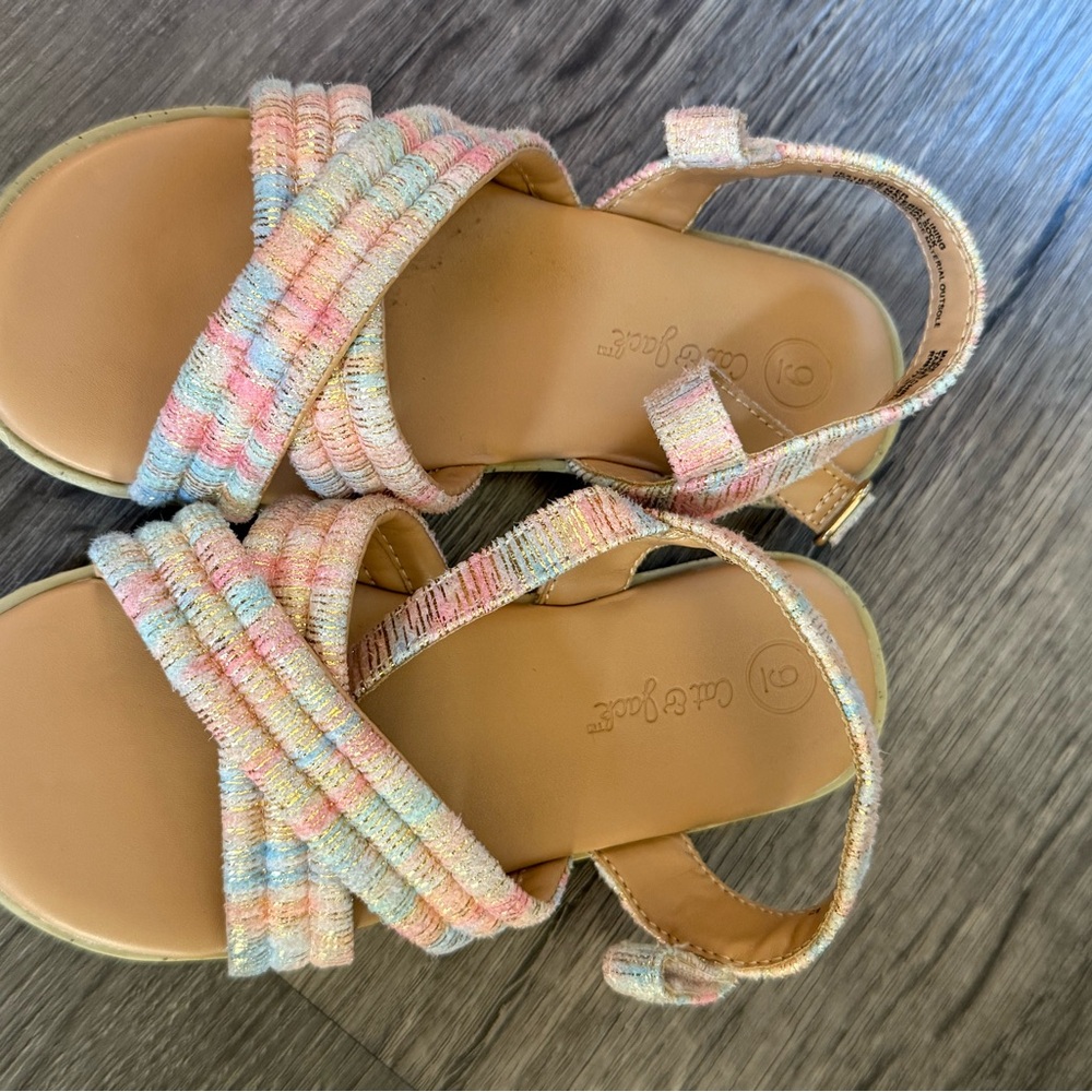 Cat & Jack Toddler Girls Pastel Multi-Color Strappy Sandals
